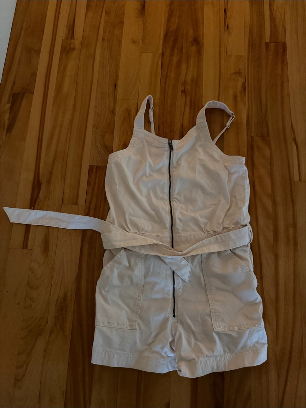 abercrombie kids Cream Zip-Front Girls' One-Piece Romper